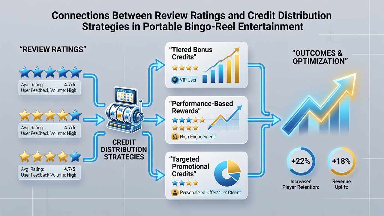 Analytics dashboard illustrating credit distribution trends linked to review rating changes in bingo-reel mobile games