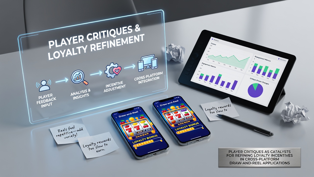 Cross-platform gaming interface showing draw-and-reel mechanics with loyalty reward indicators