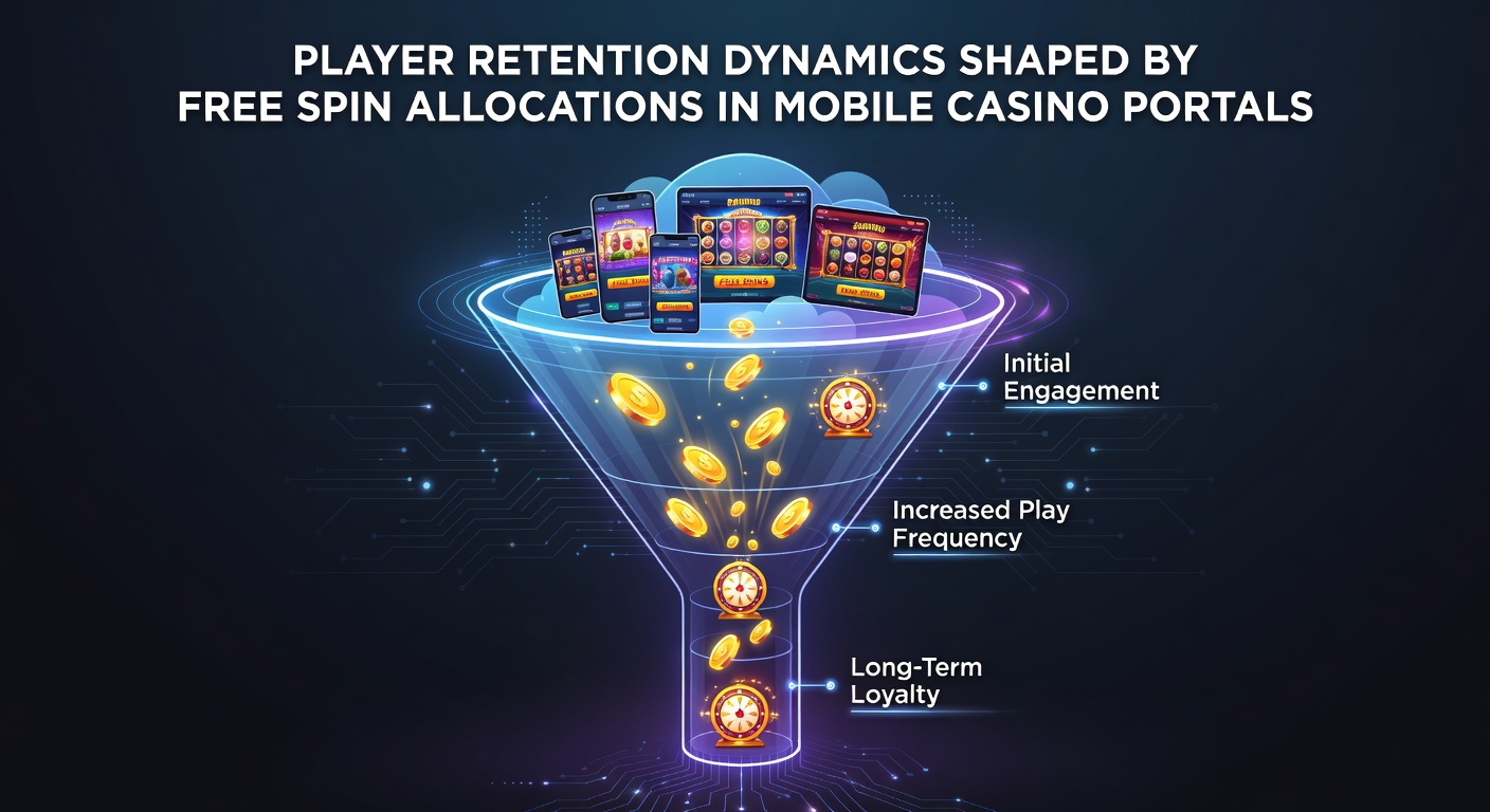 Mobile casino portal interface displaying free spin allocation notifications and reward screens