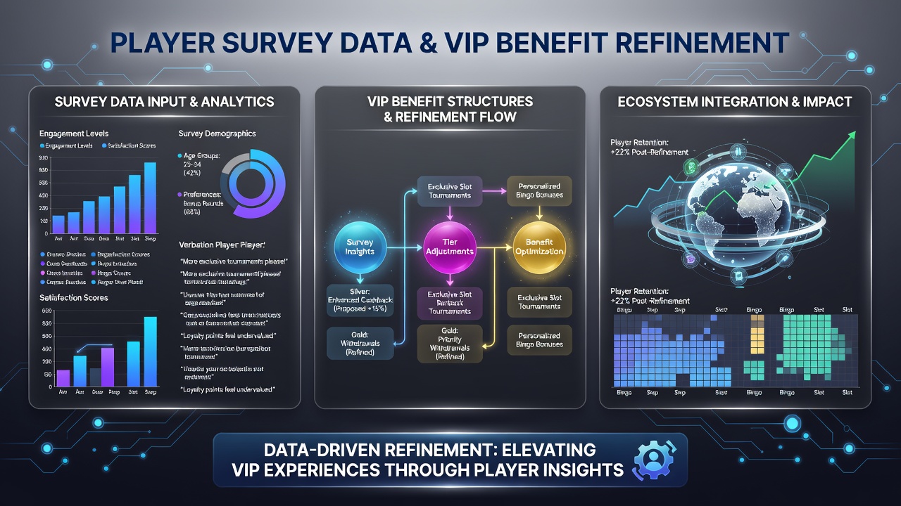 Analytics dashboard displaying aggregated survey results on VIP reward preferences in bingo and slot platforms