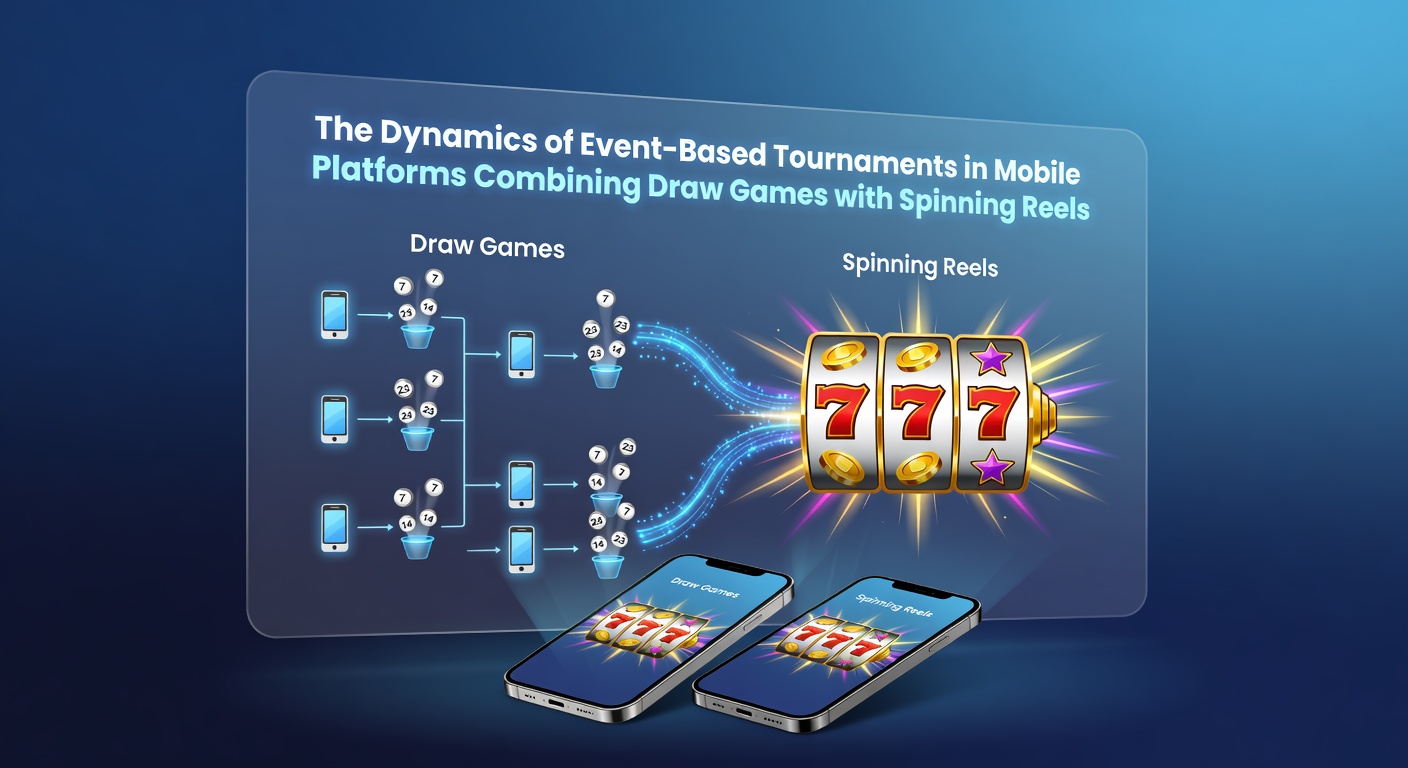 Mobile screen showing an active event-based tournament interface that merges number draw mechanics with spinning reel sequences in a single session